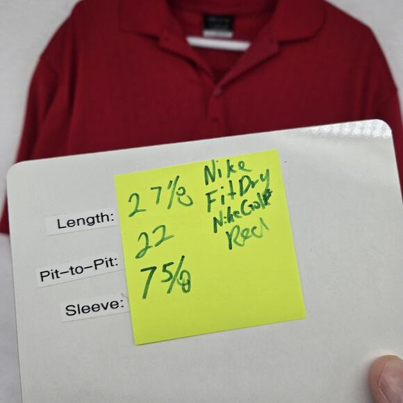 Nike Golf Polo Shirt Mens Large Red‎ Fit Dry Performance Geometric Pattern - Picture 12 of 12